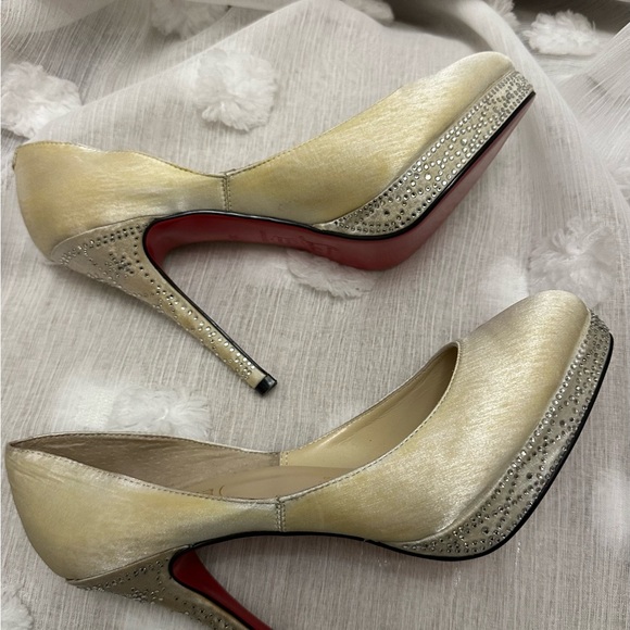 Christian loubutin Eugenie crème swarvowski red bottom heels 39 - Picture 6 of 8